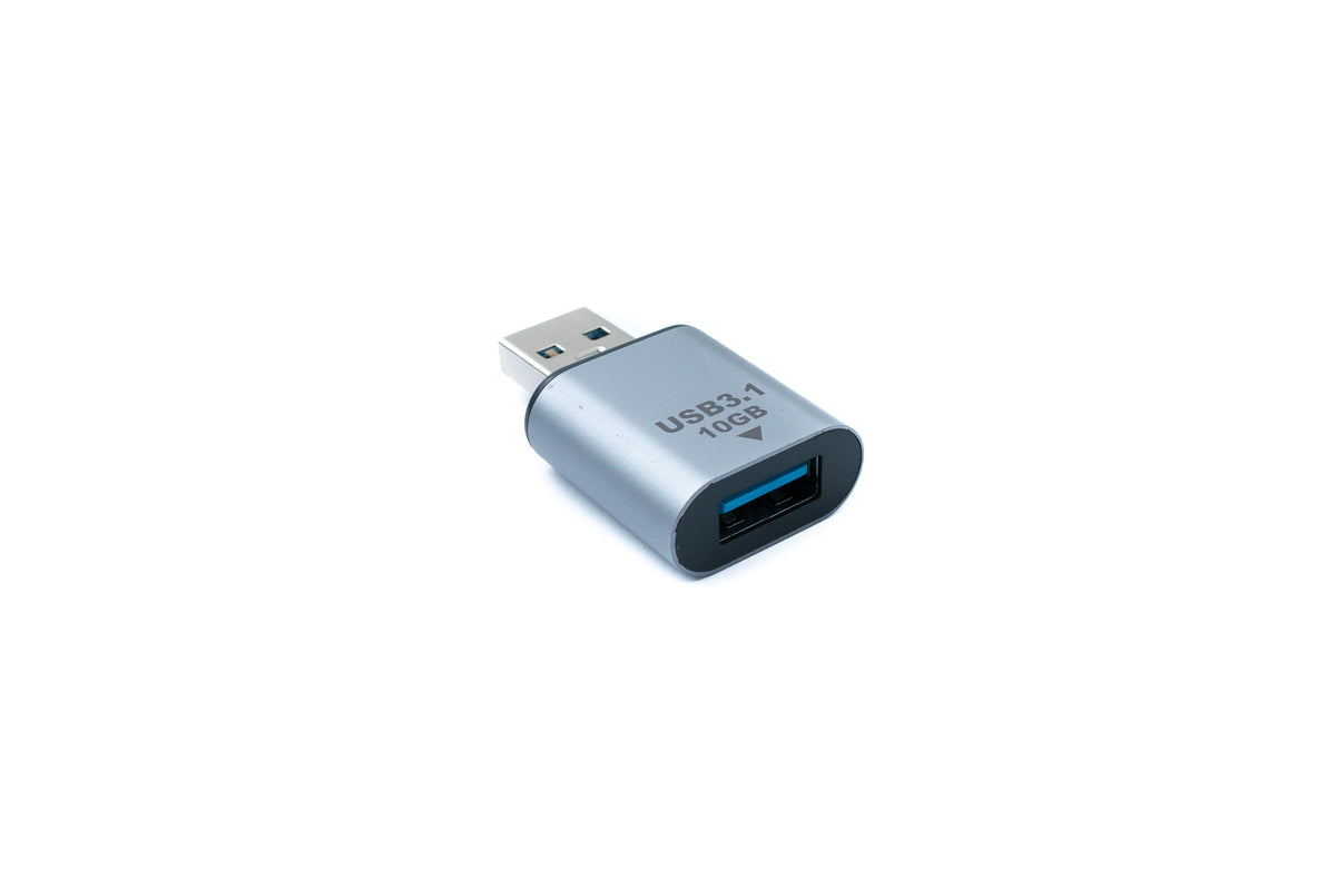 USB 3.1 Gen 2 Adapter Typ A Stecker zu Buchse Kabel in Grau | System-S