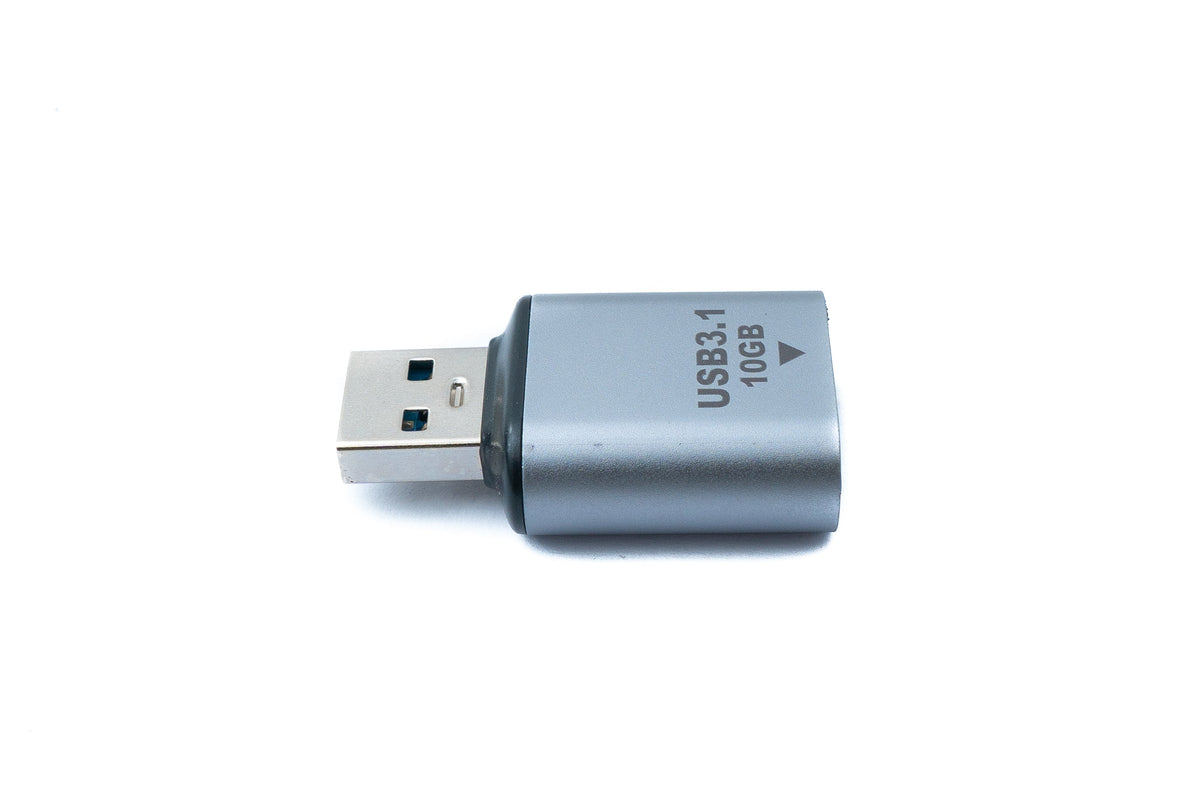 USB 3.1 Gen 2 Adapter Typ A Stecker zu Buchse Kabel in Grau | System-S