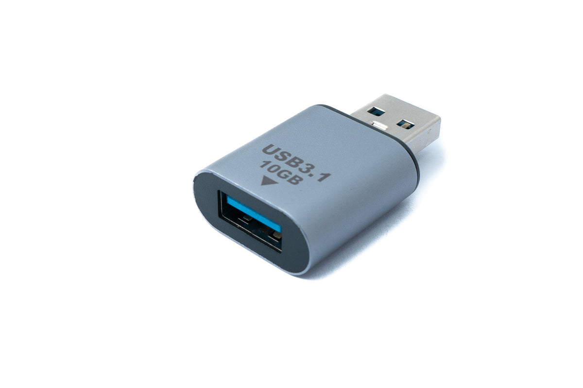 USB 3.1 Gen 2 Adapter Typ A Stecker zu Buchse Kabel in Grau | System-S