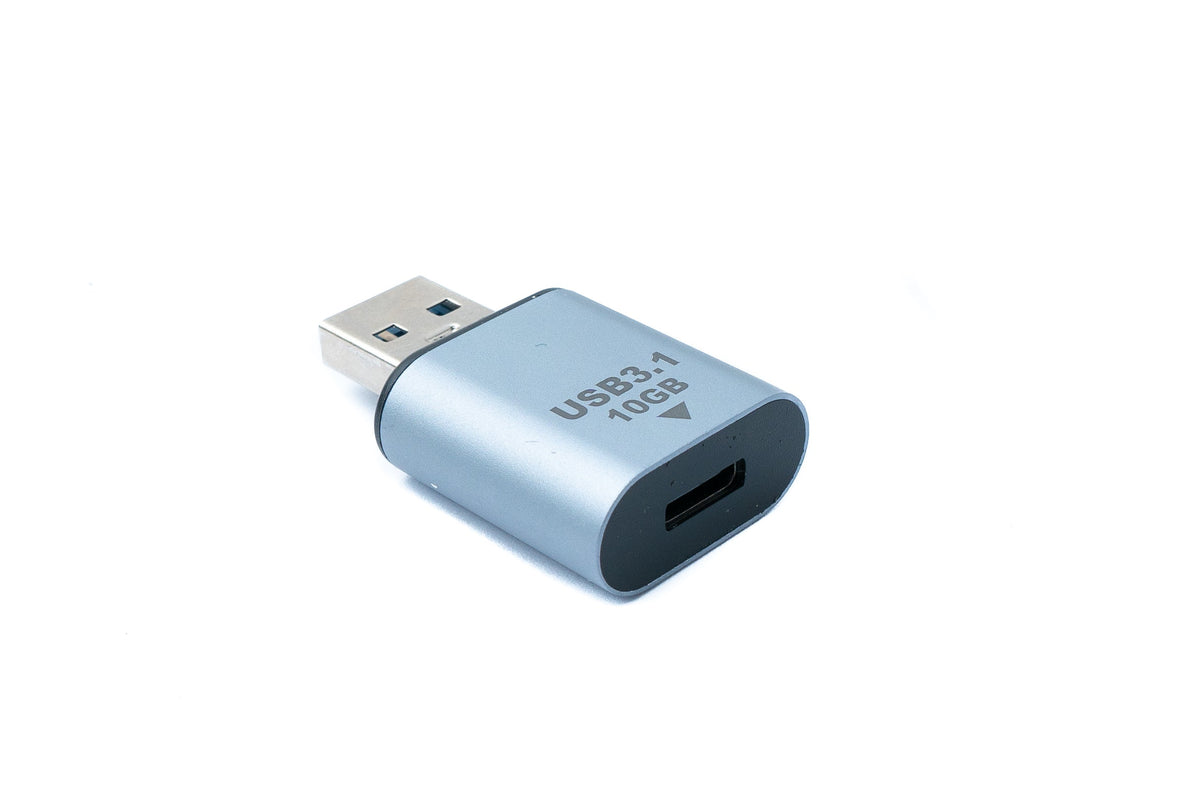 USB 3.1 Gen 2 Adapter Typ C Buchse zu Typ A Stecker Kabel in Grau | System-S