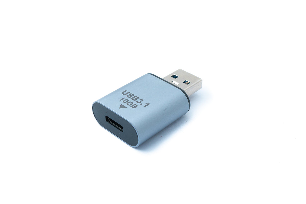 USB 3.1 Gen 2 Adapter Typ C Buchse zu Typ A Stecker Kabel in Grau | System-S