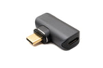 USB4 USB Adapter Typ C Stecker zu Buchse 40 Gbit/s USB 4.0 100W Winkel Kabel in Grau | System-S