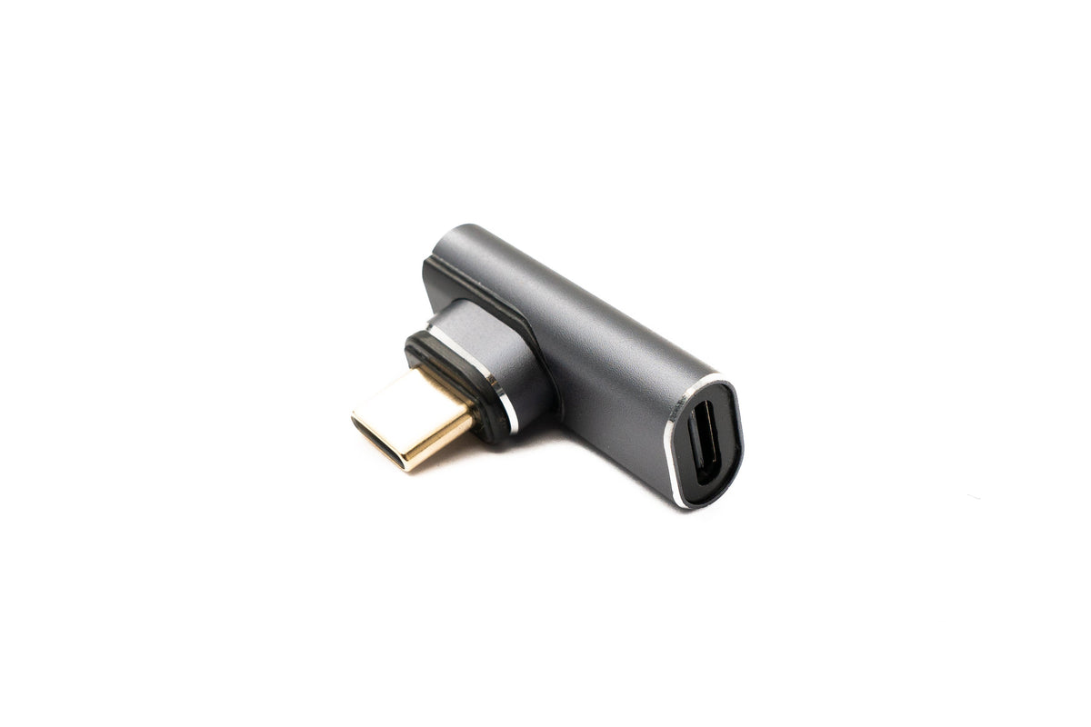 USB4 USB Adapter Typ C Stecker zu Buchse 100W 40 Gbit/s USB 4.0 Winkel Kabel in Grau | System-S