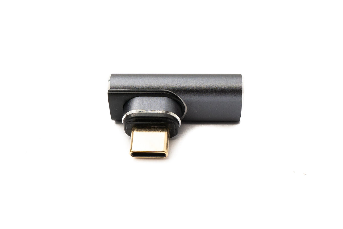 USB4 USB Adapter Typ C Stecker zu Buchse 100W 40 Gbit/s USB 4.0 Winkel Kabel in Grau | System-S