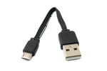USB 2.0 Kabel 13 cm Micro B Stecker zu Typ A Stecker kurz flach Schwarz | System-S