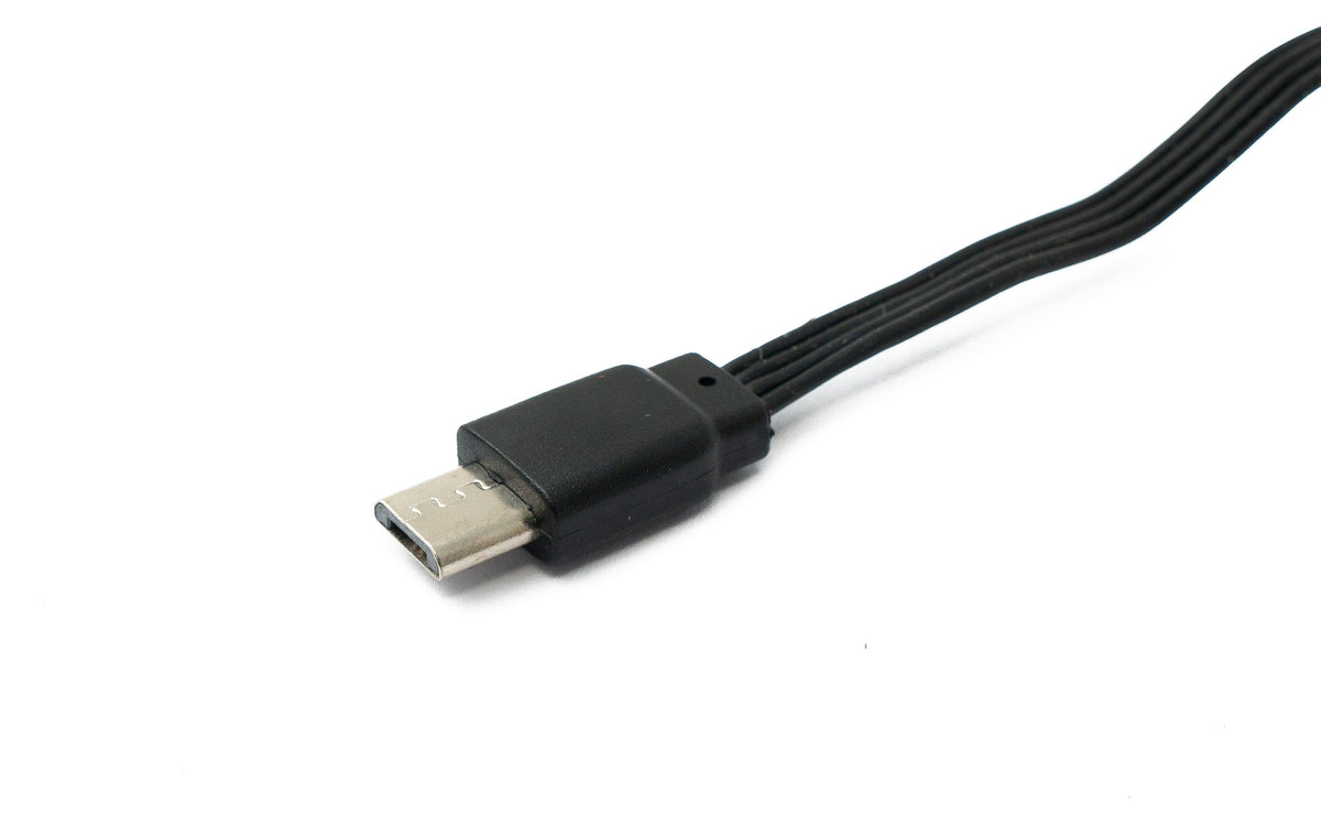 USB 2.0 Kabel 13 cm Micro B Stecker zu Typ A Stecker kurz flach Schwarz | System-S