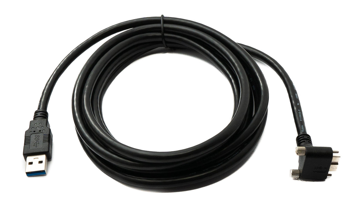 USB 3.0 Kabel 3 m Typ A Stecker zu 3.0 Micro Stecker Winkel Schraube | System-S