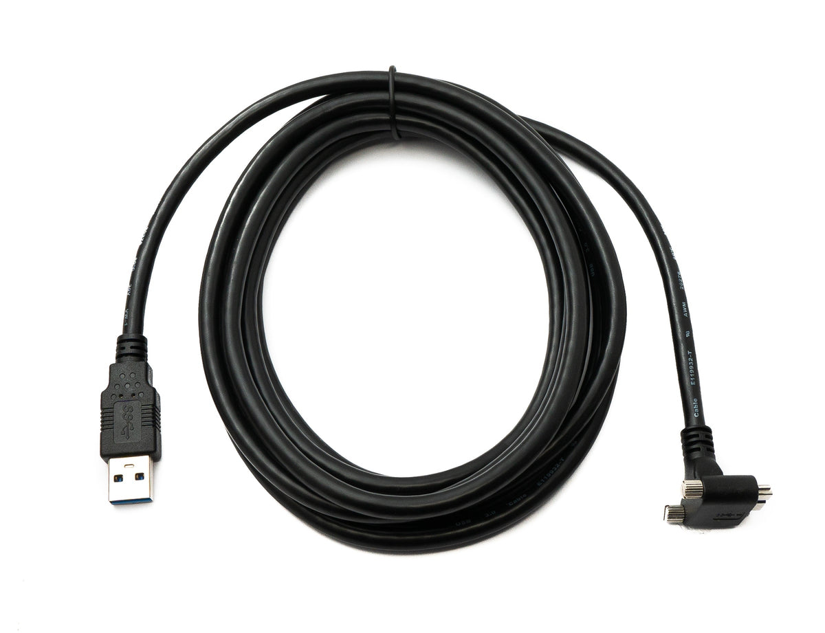 USB 3.0 Kabel 3 m Typ A Stecker zu 3.0 Micro Stecker Winkel Schraube | System-S