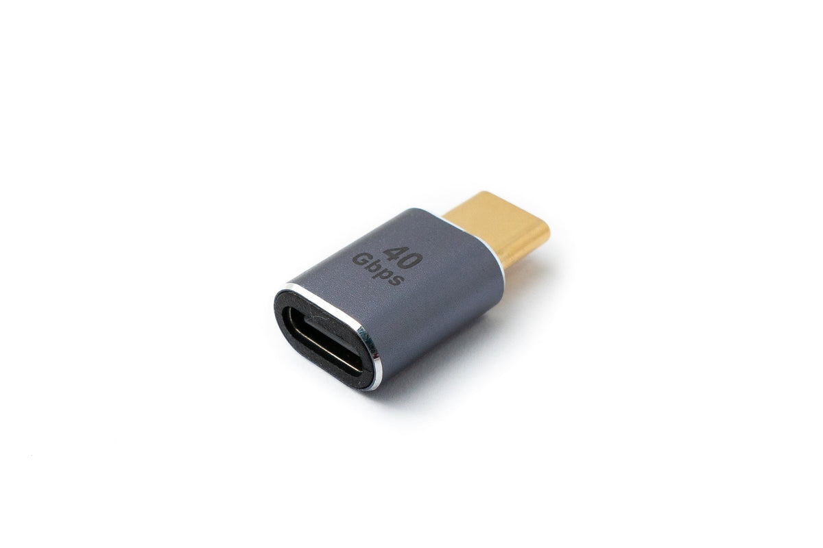 USB4 USB Adapter Typ C Stecker zu Buchse 40 Gbit/s USB 4.0 Kabel in Grau | System-S