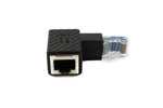 LAN Adapter RJ45 Stecker zu Buchse Winkel Ethernetadapter Kabel in Schwarz | System-S