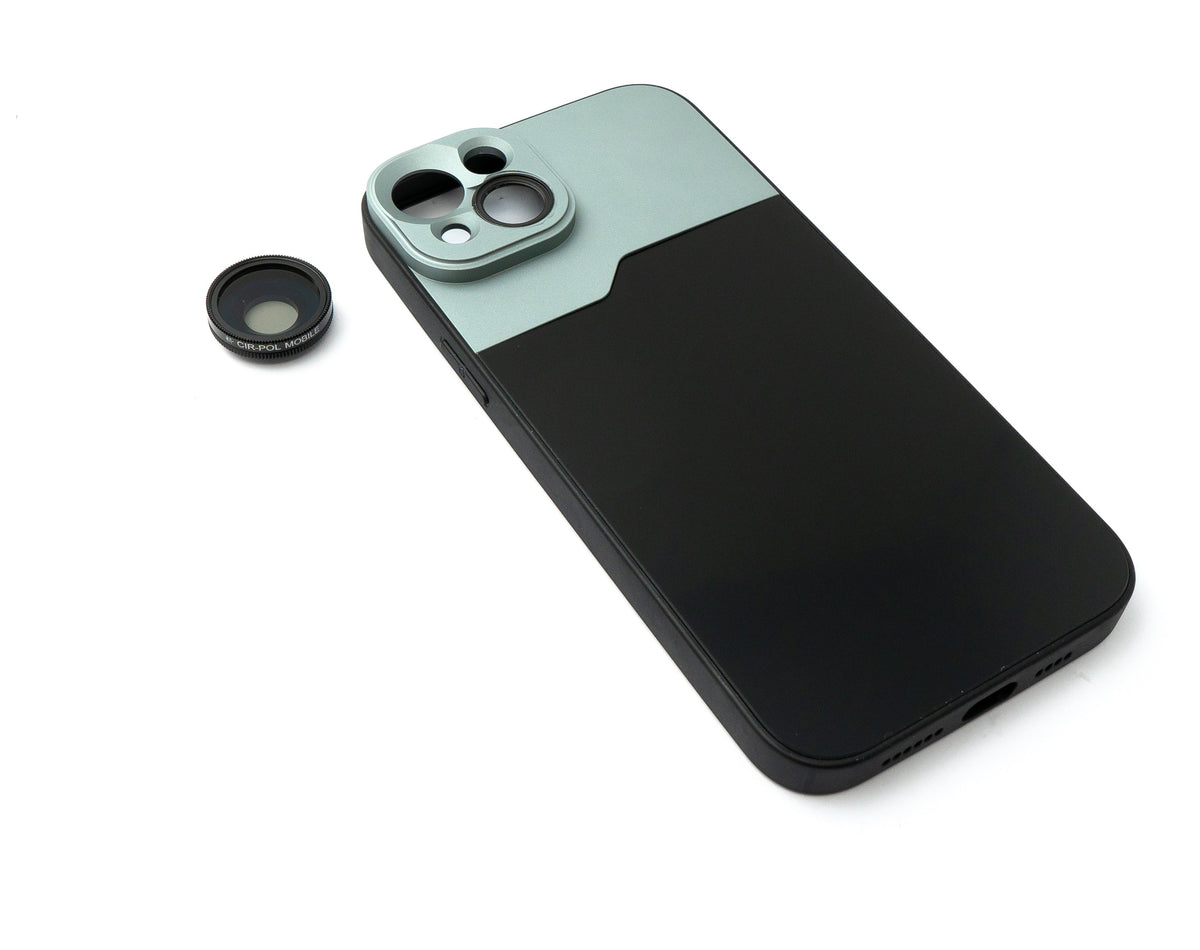 CPL Filter Circular Polarizer Linse mit Hülle in Schwarz für iPhone 14 Plus | System-S