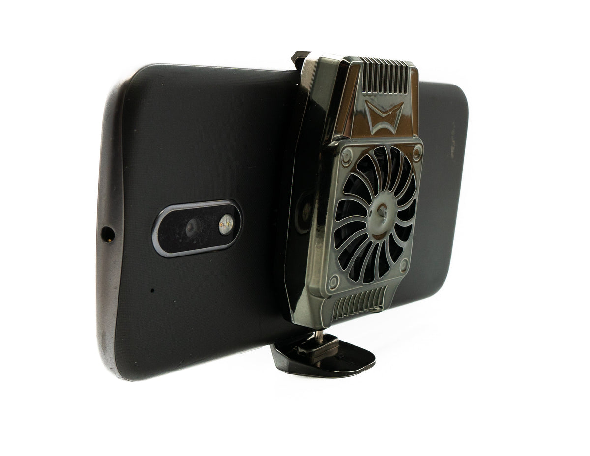 USB Kühlung Ventilator für 4,0" bis 6,7" Smartphone Tablet in Schwarz | System-S