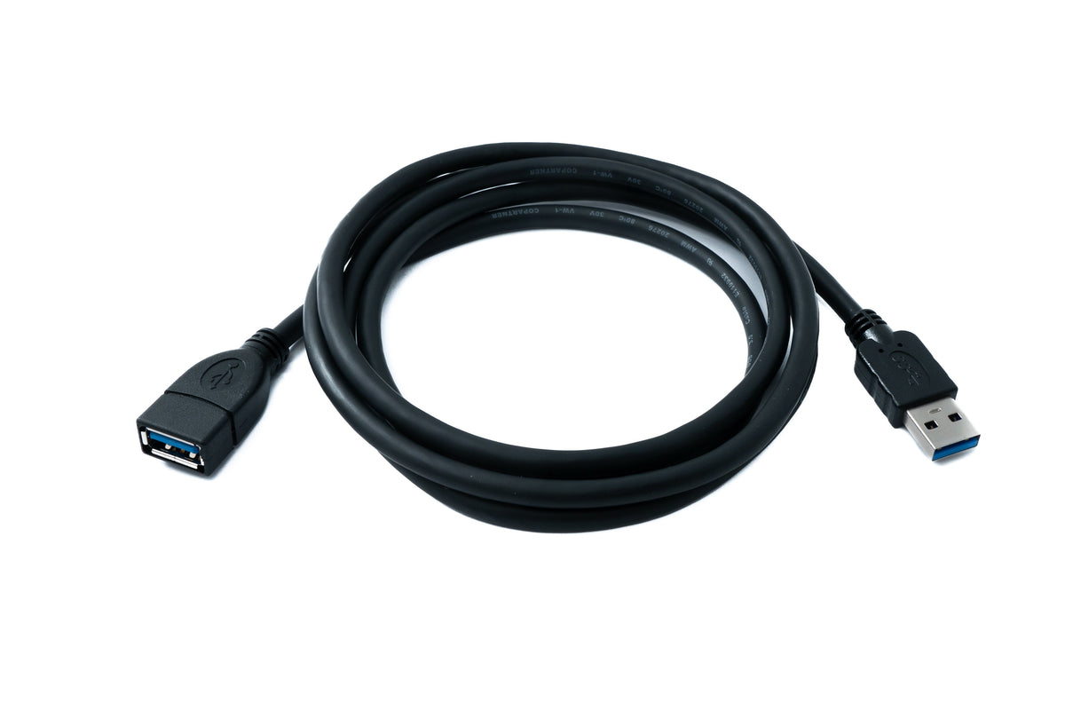 USB 3.0 Kabel 150 cm Typ A Stecker zu Buchse 5 Gbit/s in Schwarz | System-S
