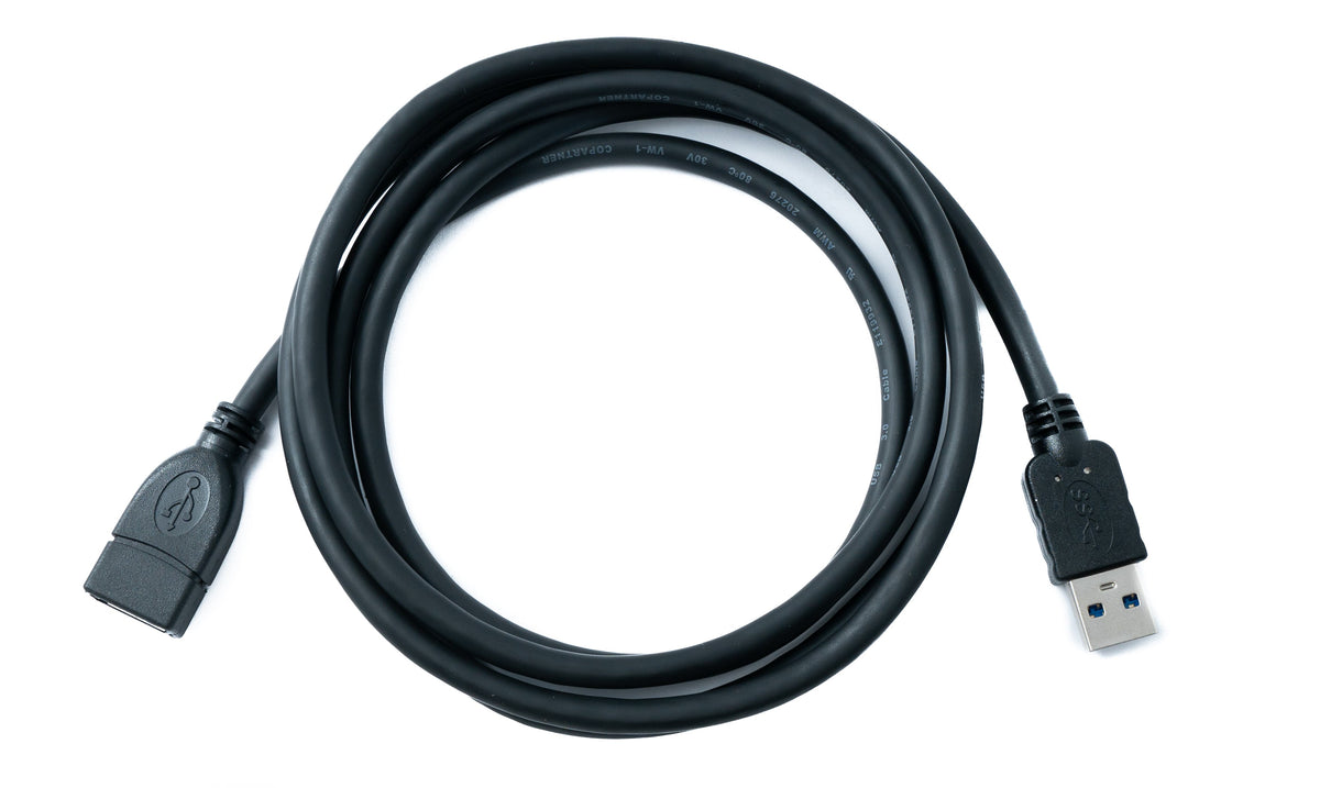 USB 3.0 Kabel 150 cm Typ A Stecker zu Buchse 5 Gbit/s in Schwarz | System-S