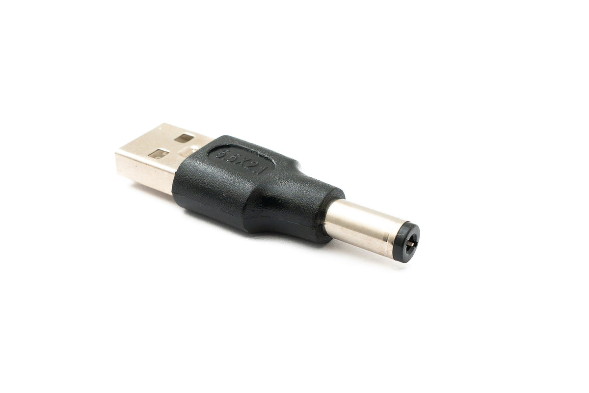 DC Adapter 20V 5,5 x 2,1 Stecker zu USB 2.0 Stecker Kabel in Schwarz | System-S