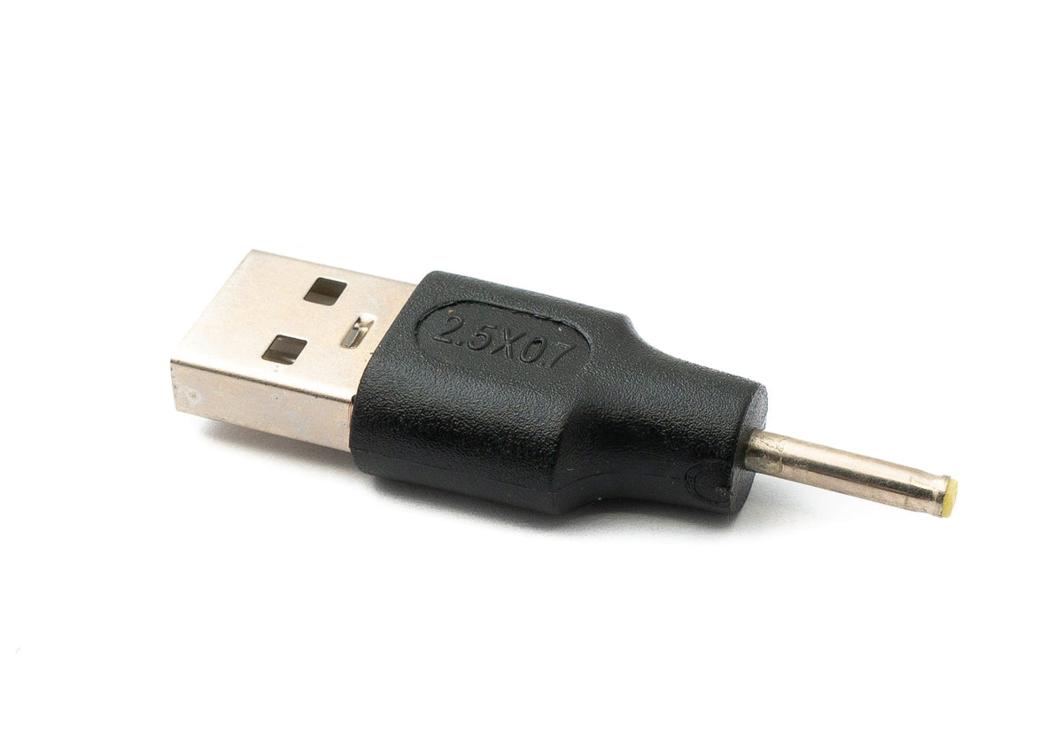 DC Adapter 20V 2,5 x 0,7 Stecker zu USB 2.0 Stecker Kabel in Schwarz | System-S