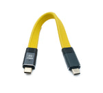 USB 3.2 Gen 2 Kabel 20 cm Typ C Stecker zu Stecker Flachkabel Gelb 20 Gbit/s 100 W | System-S