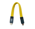 USB 3.2 Gen 2 Kabel 20 cm Typ C Stecker zu Stecker Flachkabel Gelb 20 Gbit/s 100 W | System-S