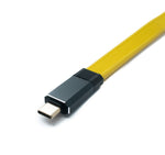 USB 3.2 Gen 2 Kabel 20 cm Typ C Stecker zu Stecker Flachkabel Gelb 20 Gbit/s 100 W | System-S
