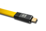 USB 3.2 Gen 2 Kabel 50 cm Typ C Stecker zu Stecker Flachkabel Gelb 20 Gbit/s 100 W | System-S