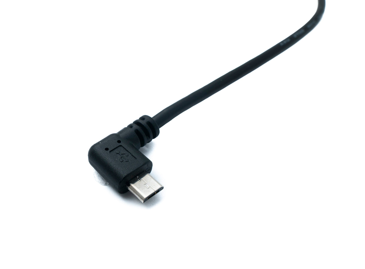 USB 2.0 Kabel 20 cm Micro B Stecker zu Typ A Stecker Left Right Angled Winkel | System-S