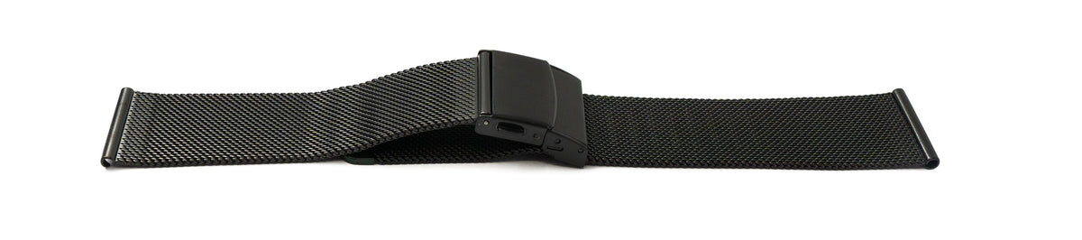 Armband Milanaise aus Metall für Fitbit Versa 2 1 Lite Smartwatch in Schwarz | System-S