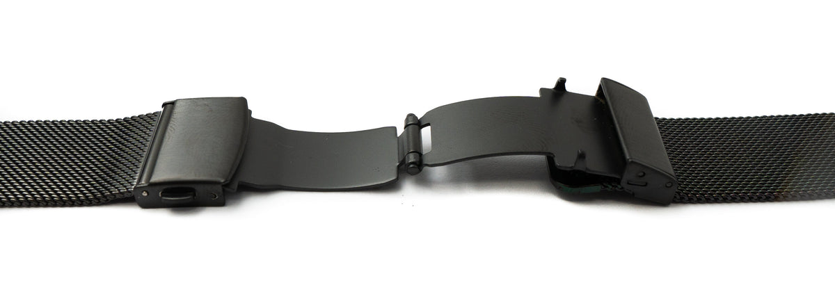 Armband Milanaise aus Metall für Fitbit Versa 2 1 Lite Smartwatch in Schwarz | System-S