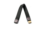USB4 USB Kabel 13 cm Typ C Stecker zu Buchse 40 Gbit/s USB 4.0 flach in Schwarz | System-S