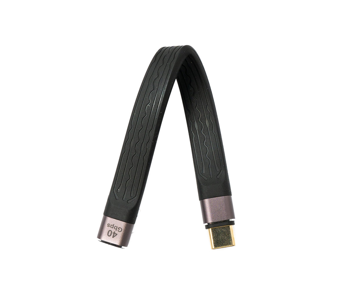 USB4 USB Kabel 13 cm Typ C Stecker zu Buchse 40 Gbit/s USB 4.0 flach in Schwarz | System-S