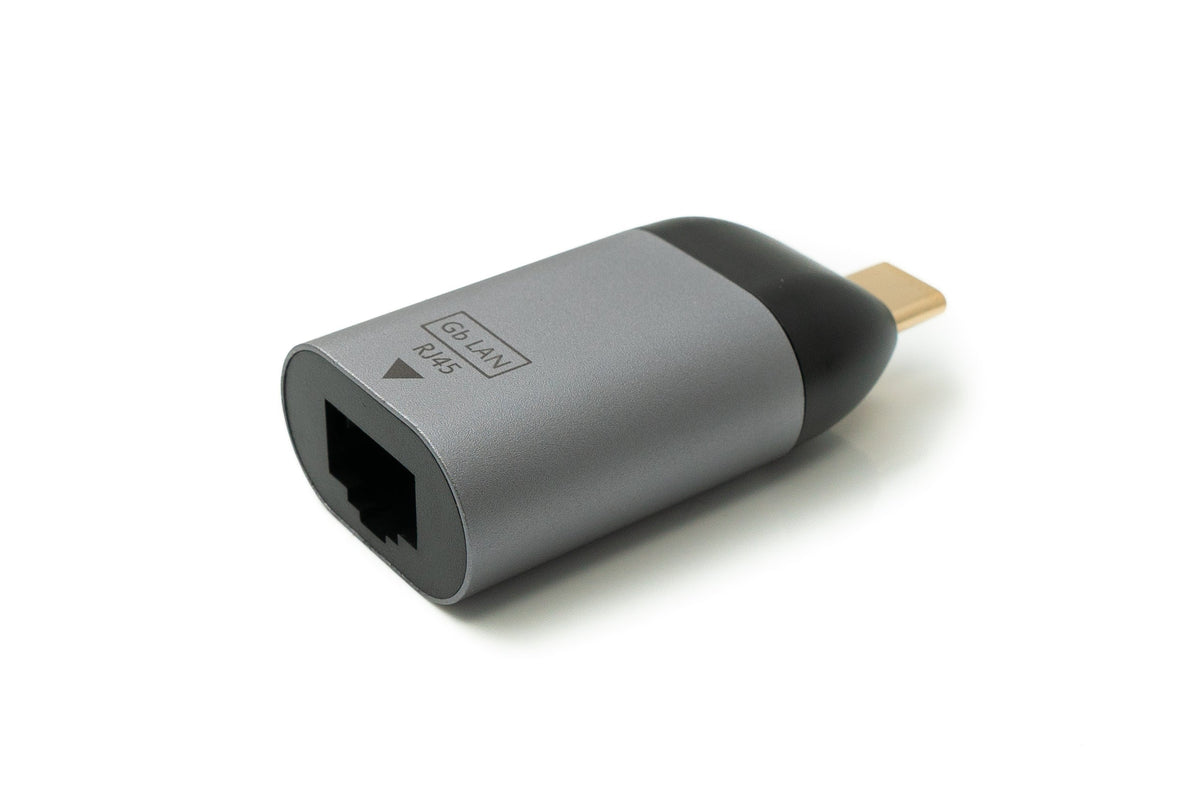 LAN Adapter RJ45 Buchse zu USB 3.1 Typ C Stecker Kabel in Grau | System-S