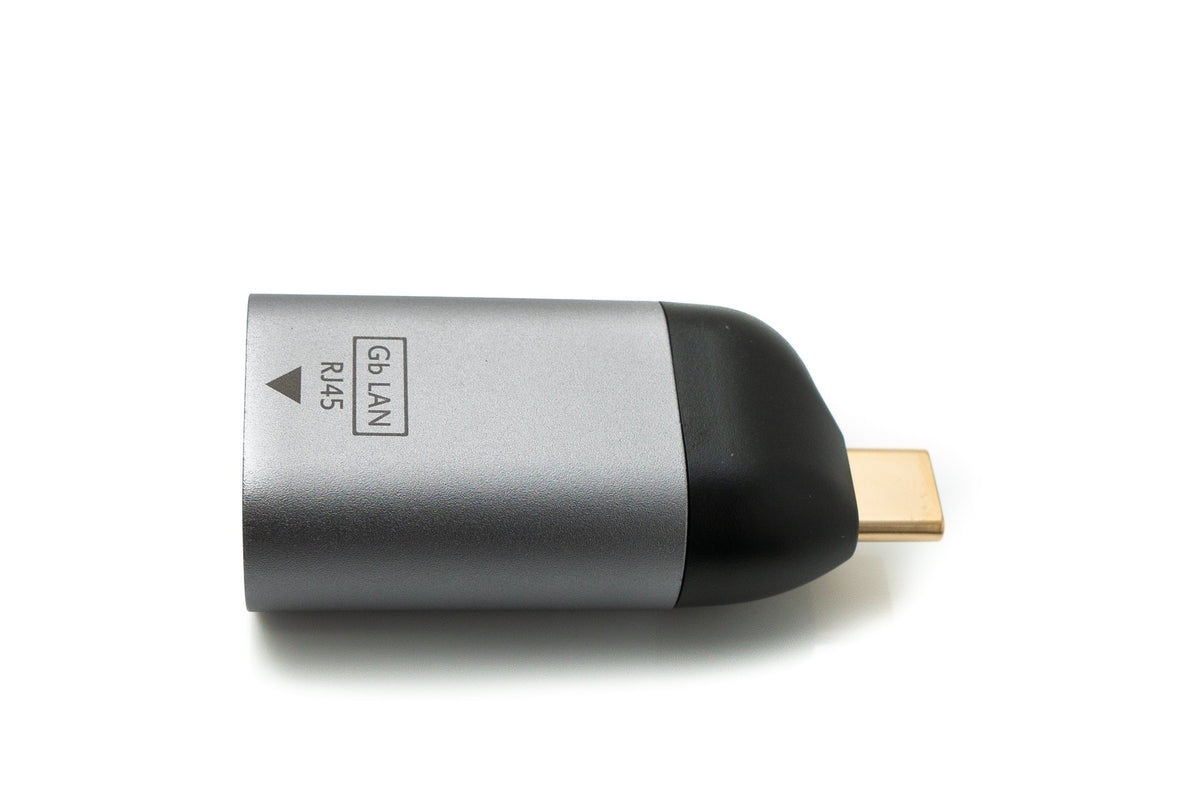 LAN Adapter RJ45 Buchse zu USB 3.1 Typ C Stecker Kabel in Grau | System-S
