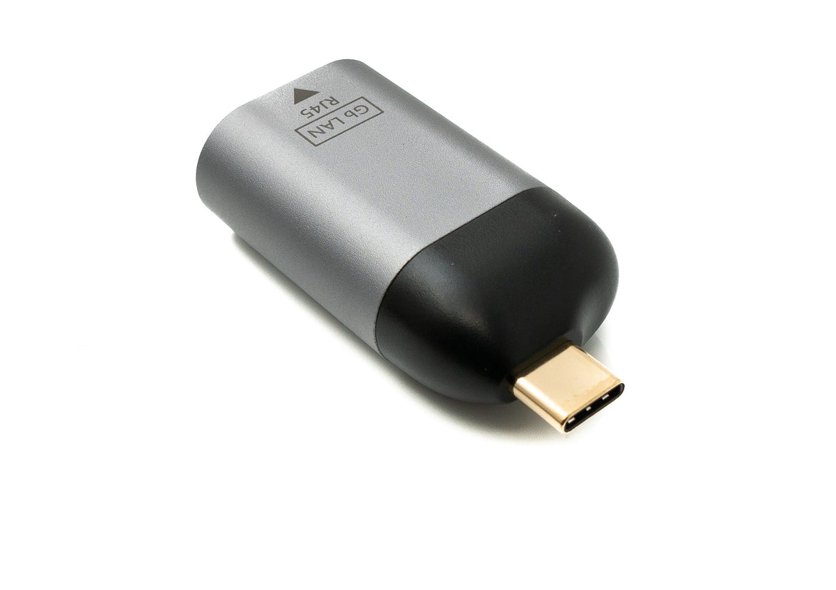 LAN Adapter RJ45 Buchse zu USB 3.1 Typ C Stecker Kabel in Grau | System-S