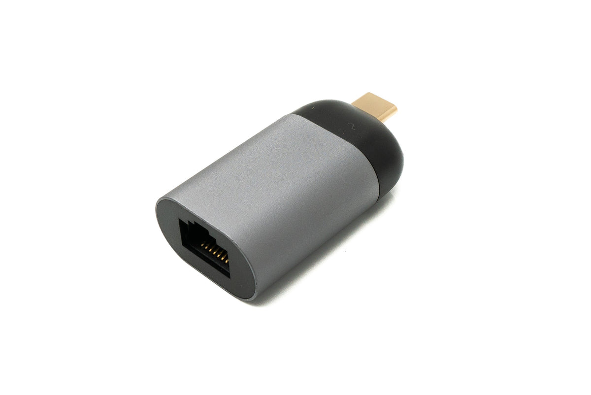 LAN Adapter RJ45 Buchse zu USB 3.1 Typ C Stecker Kabel in Grau | System-S