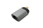 LAN Adapter RJ45 Buchse zu USB 3.1 Typ C Stecker Kabel in Grau | System-S