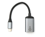 DisplayPort Kabel 19 cm DP Buchse zu USB 3.1 Typ C Stecker 4K Adapter in Grau | System-S