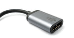 DisplayPort Kabel 19 cm DP Buchse zu USB 3.1 Typ C Stecker 4K Adapter in Grau | System-S