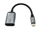 DisplayPort Kabel 19 cm Mini DP Buchse zu USB 3.1 Typ C Stecker 4K Adapter Grau | System-S