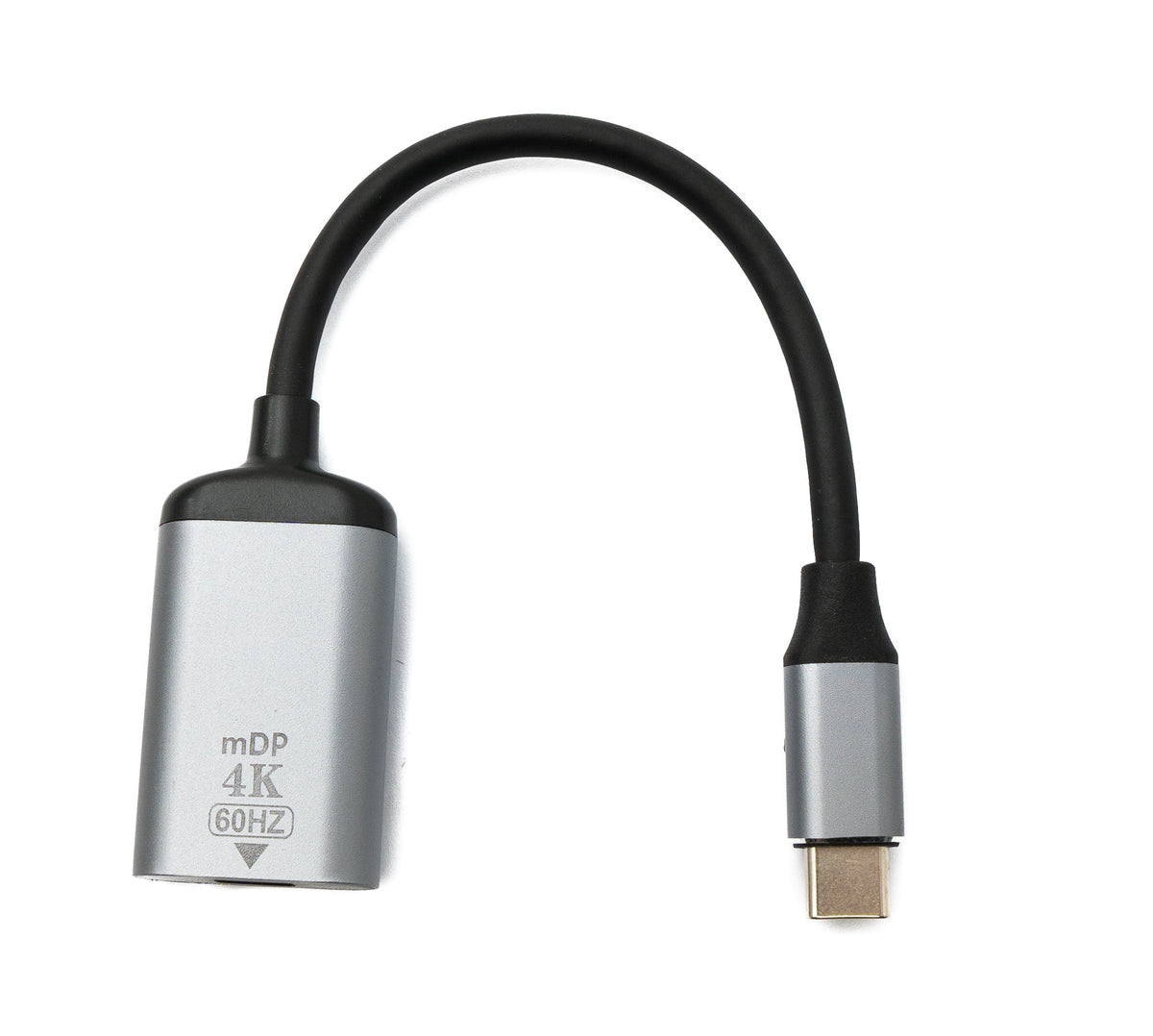 DisplayPort Kabel 19 cm Mini DP Buchse zu USB 3.1 Typ C Stecker 4K Adapter Grau | System-S