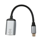 DisplayPort Kabel 19 cm Mini DP Buchse zu USB 3.1 Typ C Stecker 4K Adapter Grau | System-S