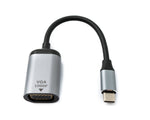 VGA Kabel 19 cm Buchse zu USB 3.1 Typ C Stecker in Grau | System-S