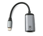 LAN Kabel 19 cm RJ45 Buchse zu USB 3.1 Typ C Stecker Adapter in Grau | System-S