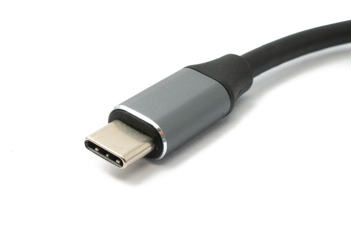 LAN Kabel 19 cm RJ45 Buchse zu USB 3.1 Typ C Stecker Adapter in Grau | System-S