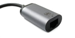 LAN Kabel 19 cm RJ45 Buchse zu USB 3.1 Typ C Stecker Adapter in Grau | System-S