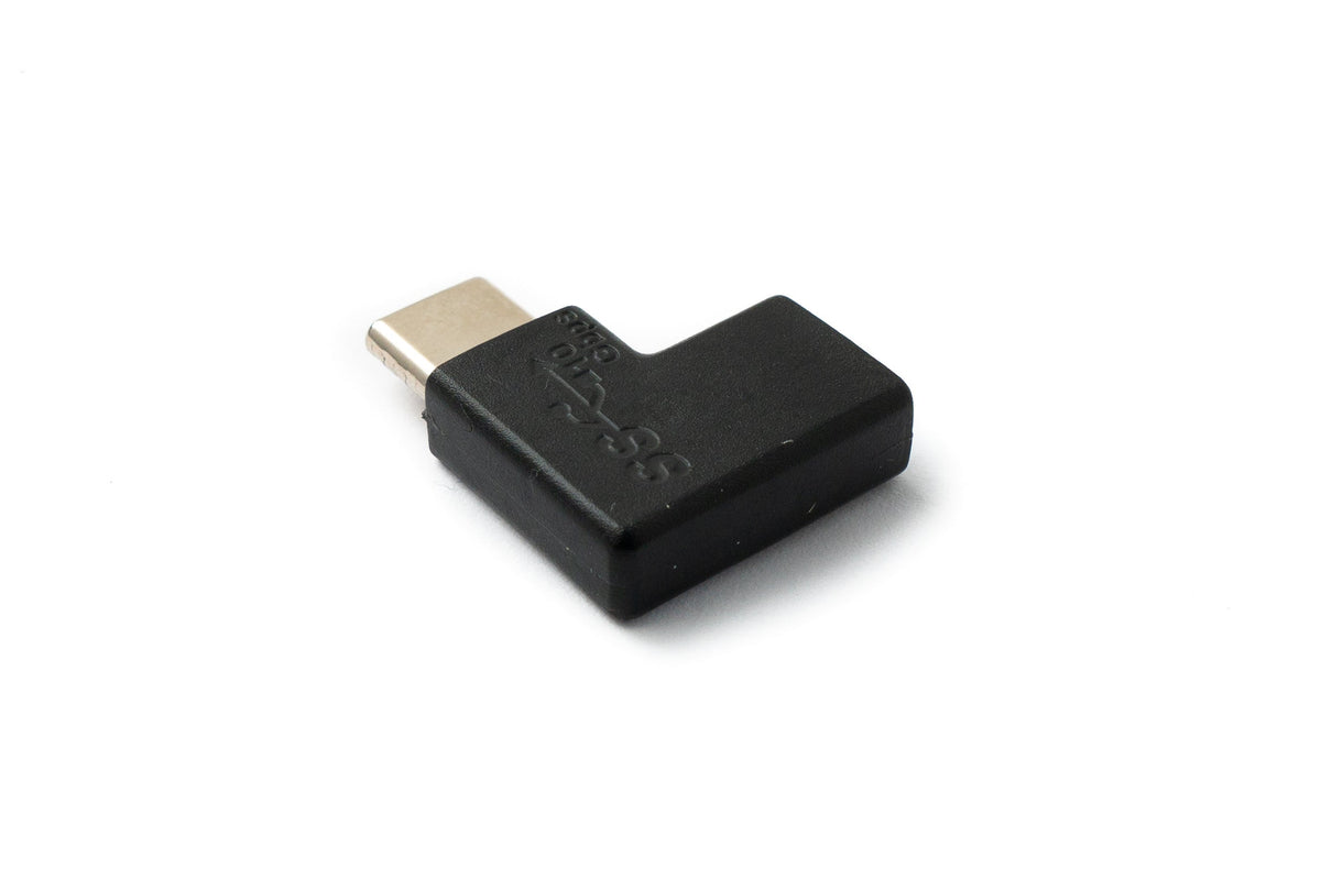USB 3.1 Adapter Typ C Stecker zu Buchse Winkel Kabel in Schwarz | System-S