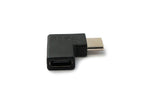 USB 3.1 Adapter Typ C Stecker zu Buchse Winkel Kabel in Schwarz | System-S