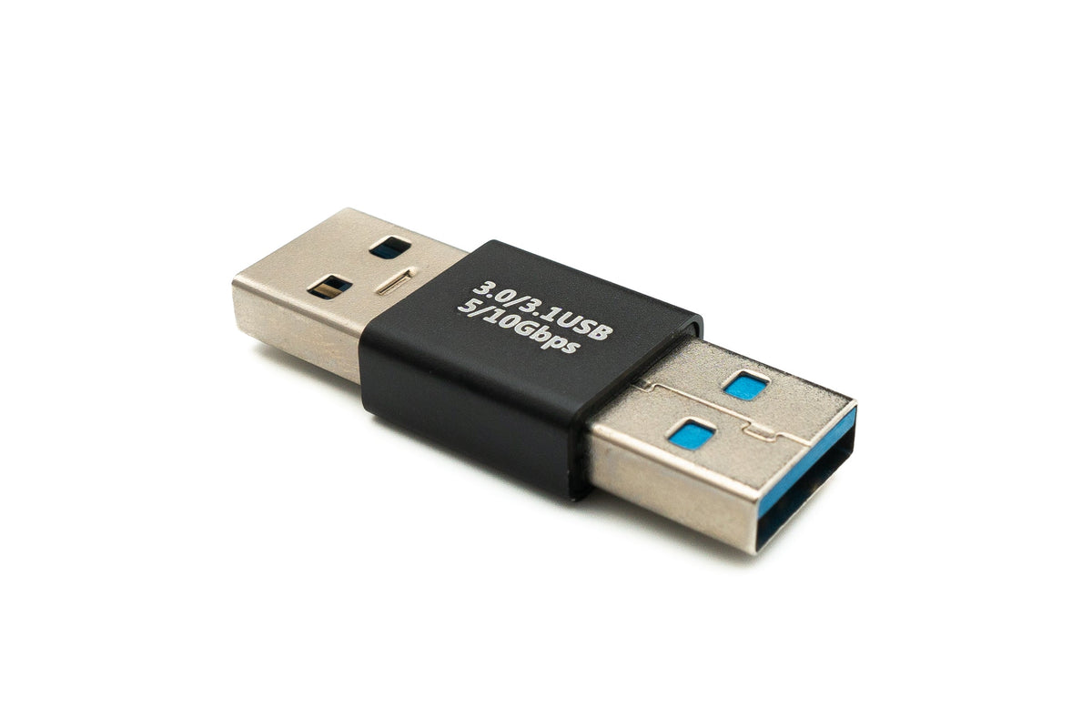 USB 3.0 Adapter Typ A Stecker zu Stecker Kabel in Schwarz | System-S