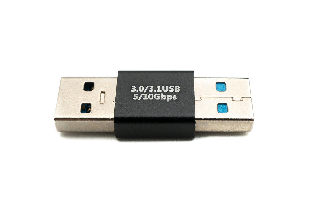 USB 3.0 Adapter Typ A Stecker zu Stecker Kabel in Schwarz | System-S