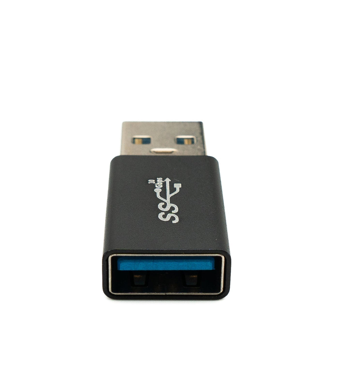 USB 3.0 Adapter Typ A Stecker zu Buchse in Schwarz | System-S