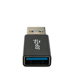USB 3.0 Adapter Typ A Stecker zu Buchse in Schwarz | System-S