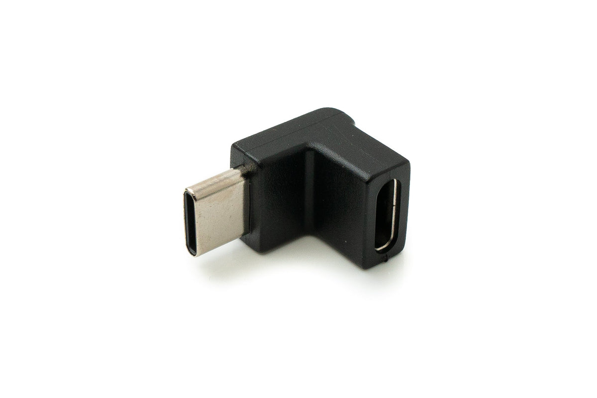 USB 3.1 Adapter Typ C Stecker zu Buchse Winkel Kabel in Schwarz | System-S